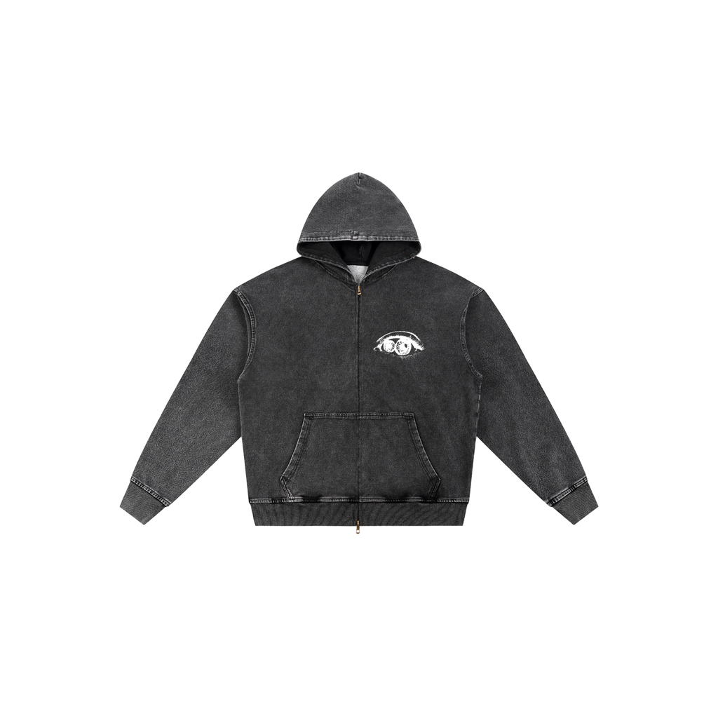 WASHED OPEN EYE ZIP